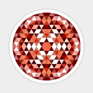 Vibrant Brown Triangles Mosaic Mandala Magnet